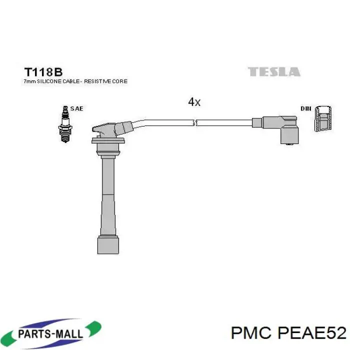 PEA-E52 Parts-Mall juego de cables de encendido