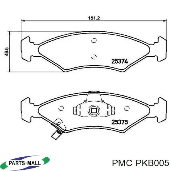 PKB-005 Parts-Mall pastillas de freno delanteras