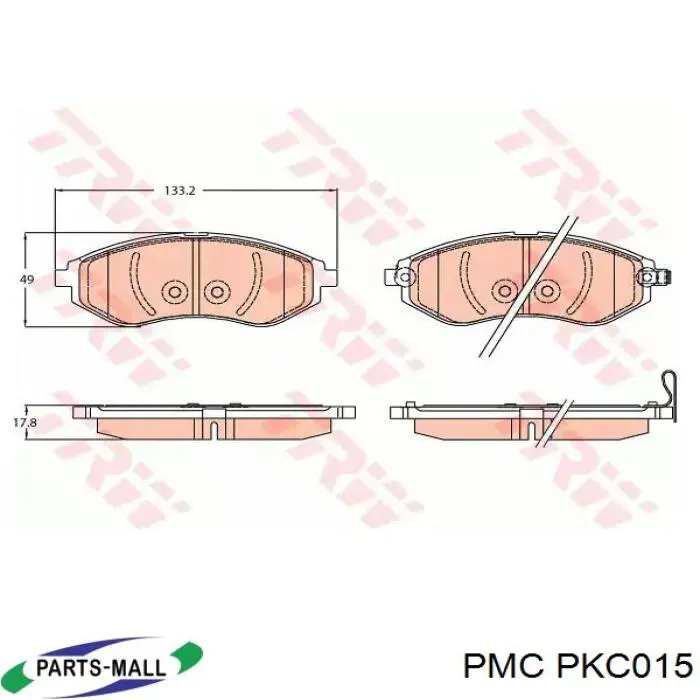 PKC-015 Parts-Mall pastillas de freno delanteras