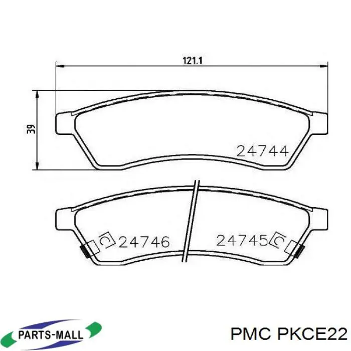 PKC-E22 Parts-Mall pastillas de freno traseras