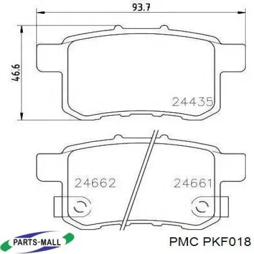 PKF-018 Parts-Mall pastillas de freno traseras