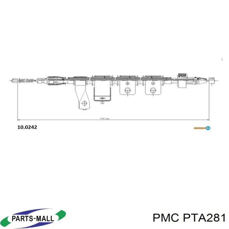 PTA-281 Parts-Mall cable de freno de mano trasero derecho