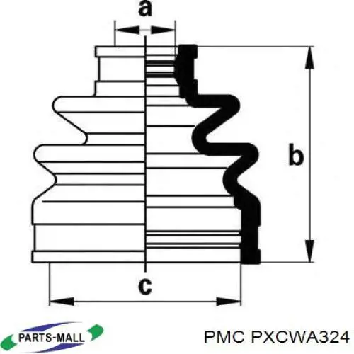 PXCWA324 Parts-Mall fuelle, árbol de transmisión delantero exterior