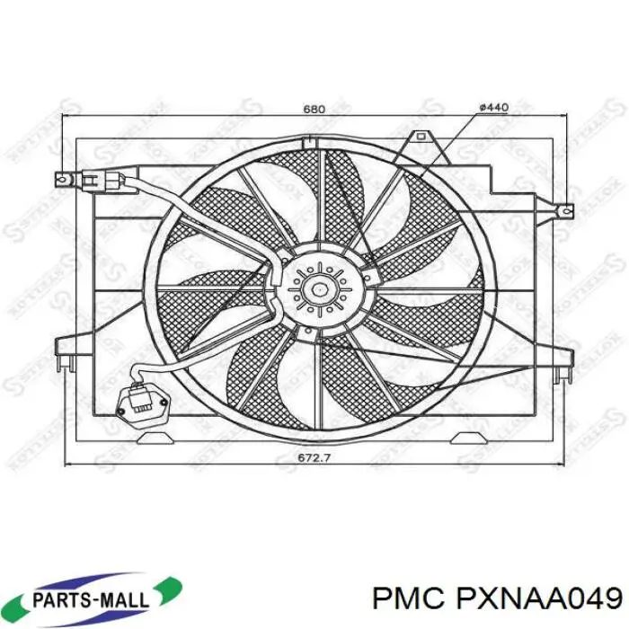  Difusor de radiador, ventilador de refrigeración, condensador del aire acondicionado, completo con motor y rodete para Hyundai Tucson 1 