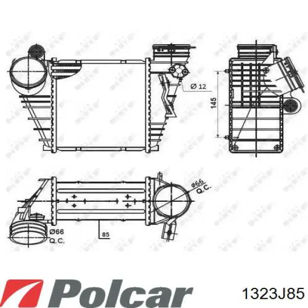 1323J8-5 Polcar radiador de aire de admisión