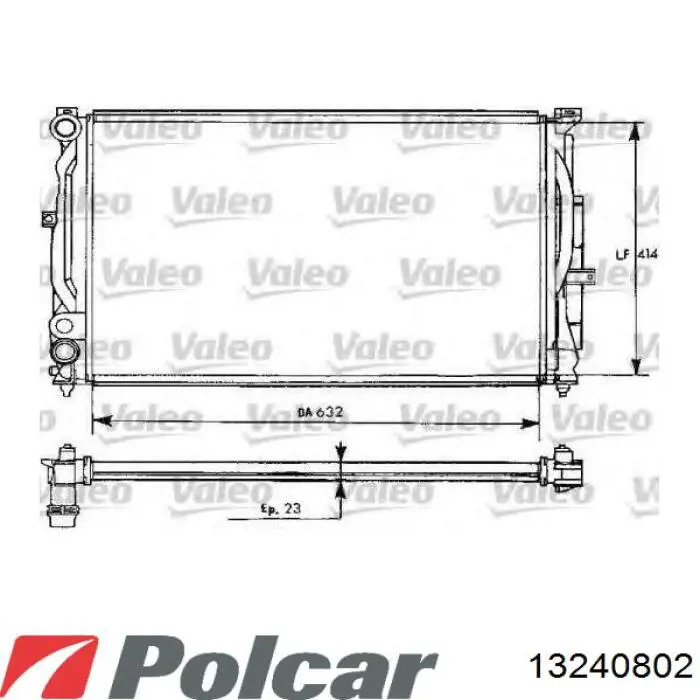 13240802 Polcar radiador refrigeración del motor