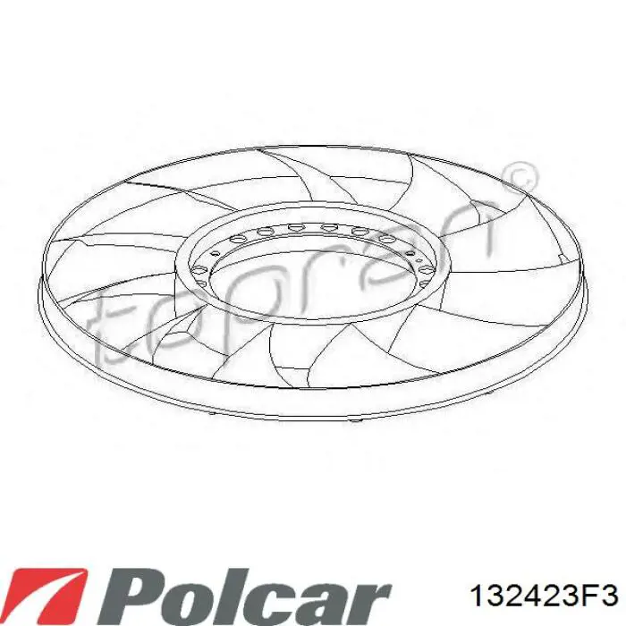 132423F3 Polcar rodete ventilador, refrigeración de motor