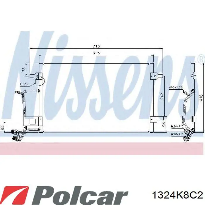 1324K8C2 Polcar condensador aire acondicionado