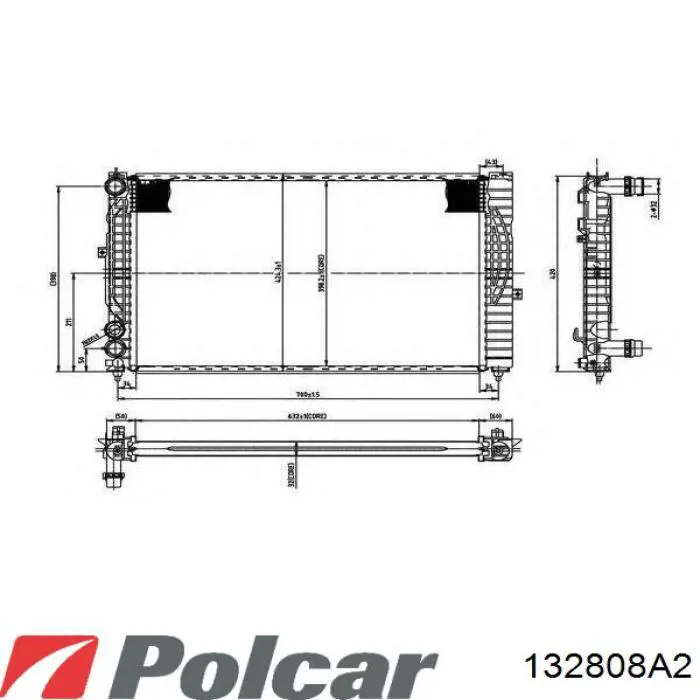 132808A2 Polcar radiador refrigeración del motor