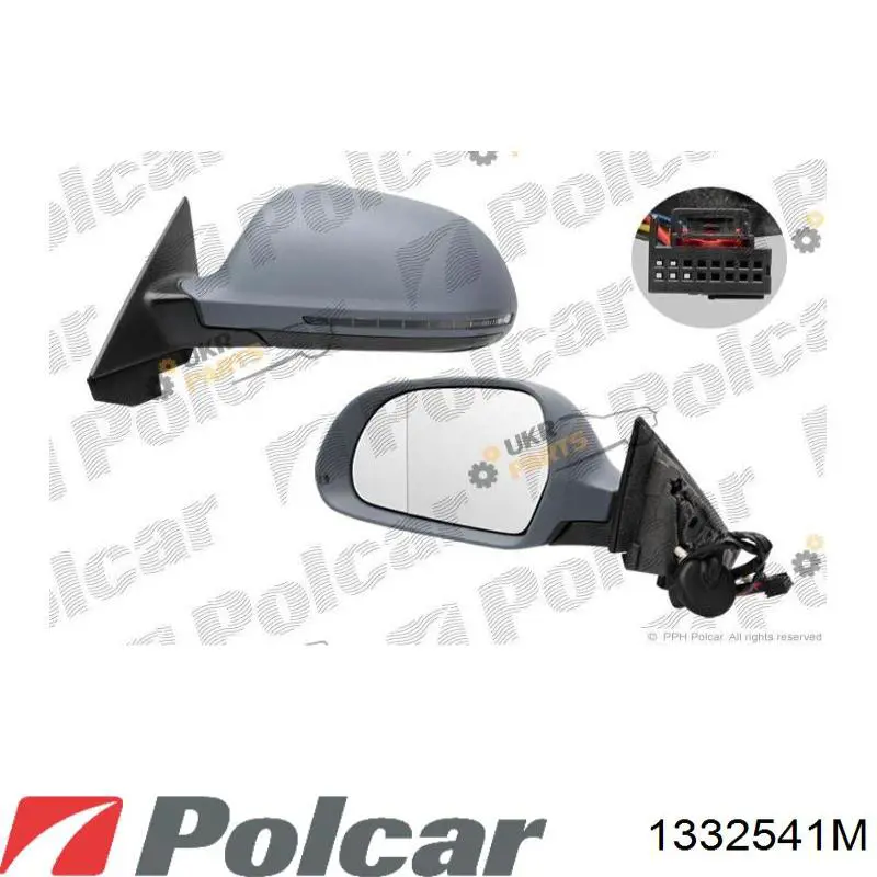 1332541M Polcar cristal de espejo retrovisor exterior izquierdo