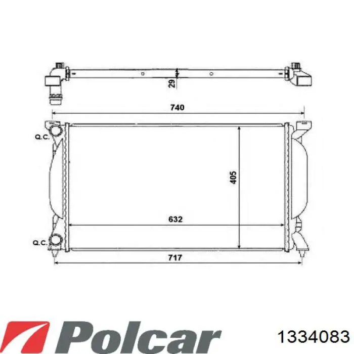 133408-3 Polcar radiador refrigeración del motor