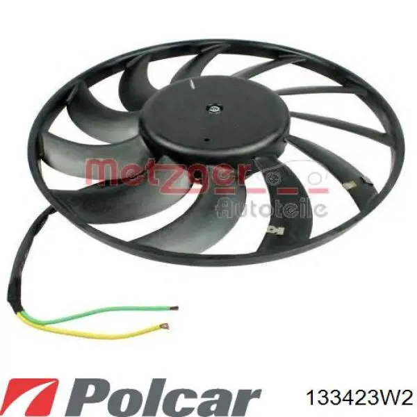 133423W2 Polcar difusor de radiador, ventilador de refrigeración, condensador del aire acondicionado, completo con motor y rodete