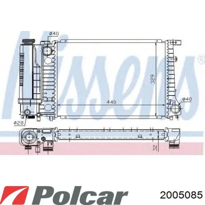 200508-5 Polcar radiador refrigeración del motor