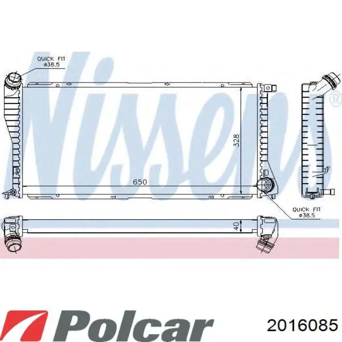 201608-5 Polcar radiador refrigeración del motor