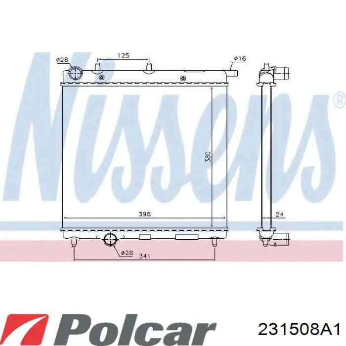 231508A1 Polcar radiador refrigeración del motor