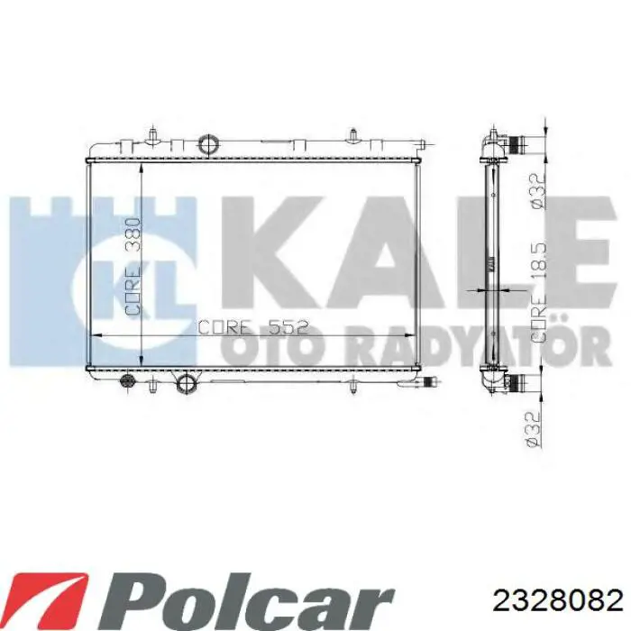 232808-2 Polcar radiador refrigeración del motor