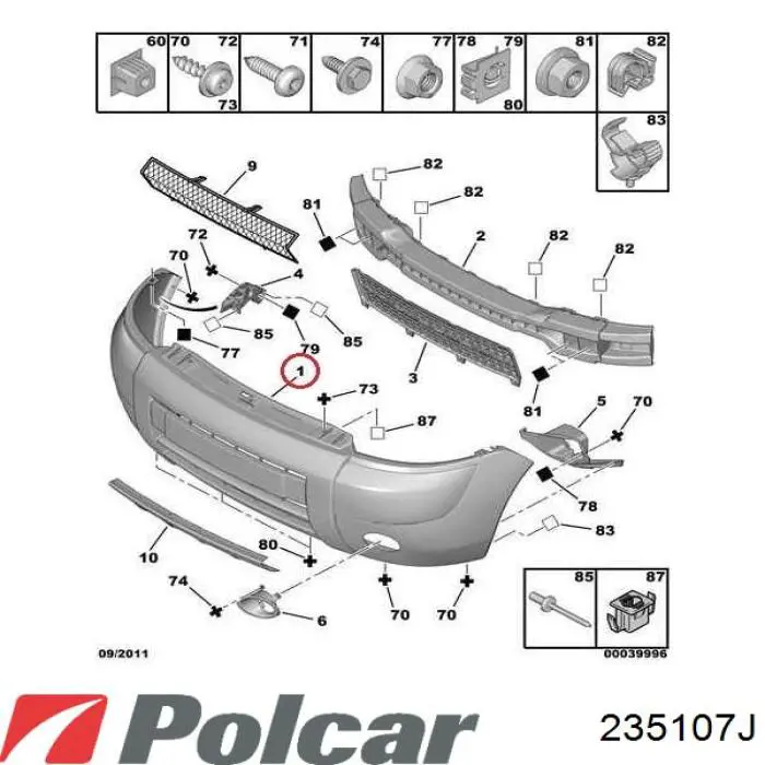  Parachoques delantero para Citroen Berlingo M