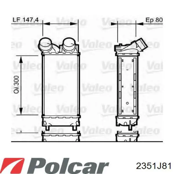 2351J8-1 Polcar radiador de aire de admisión