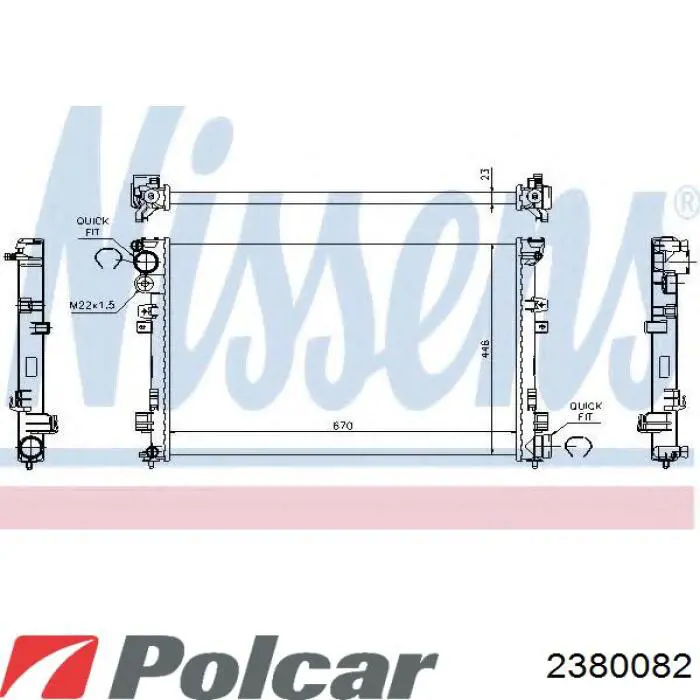 238008-2 Polcar radiador refrigeración del motor