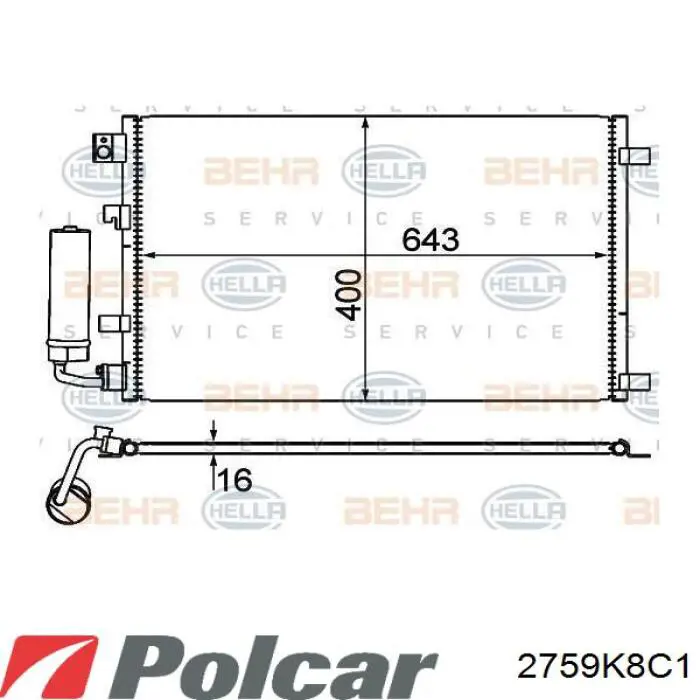 2759K8C1 Polcar condensador aire acondicionado