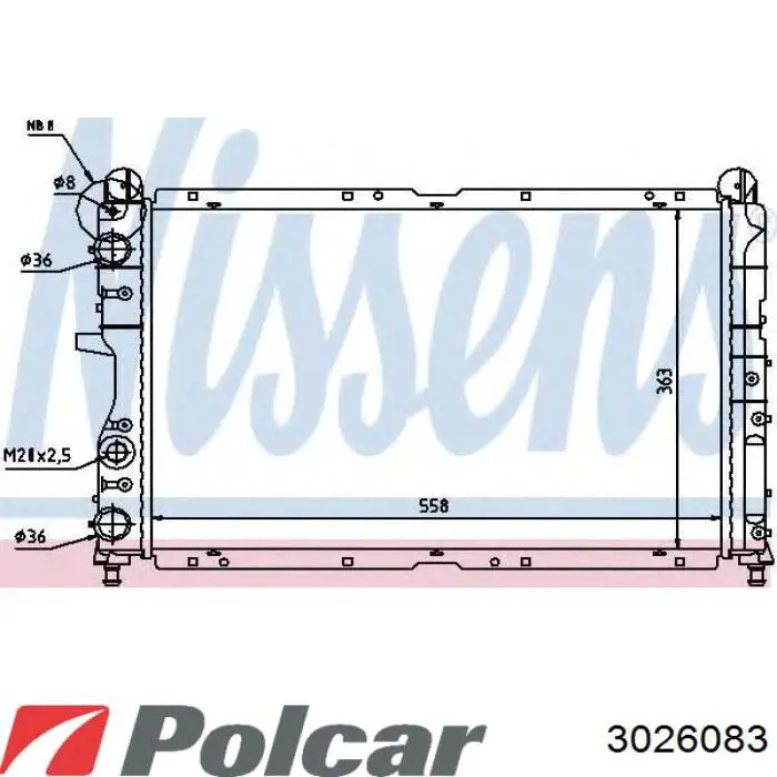 302608-3 Polcar radiador refrigeración del motor