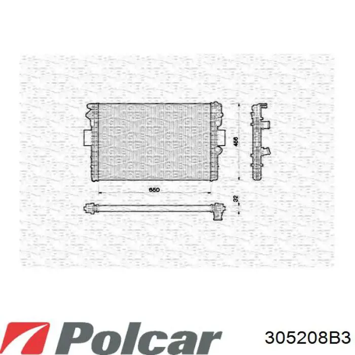 305208B3 Polcar radiador refrigeración del motor