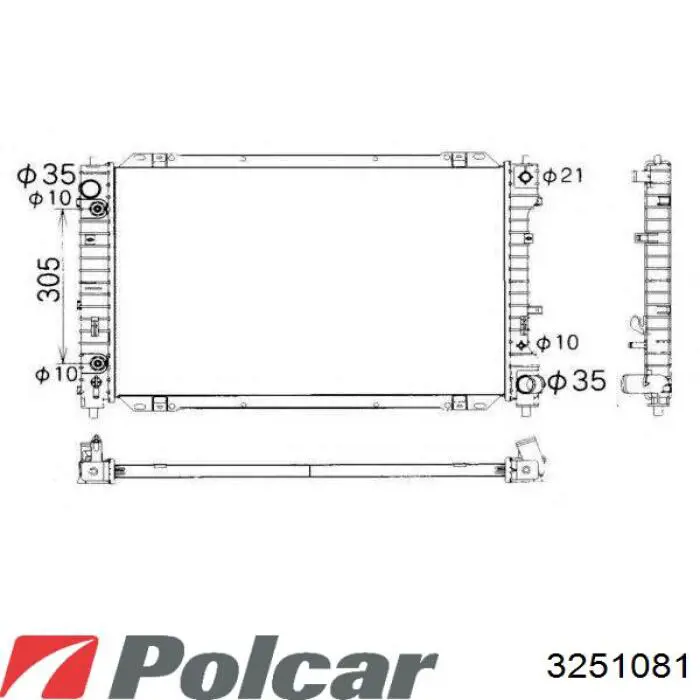 325108-1 Polcar radiador refrigeración del motor