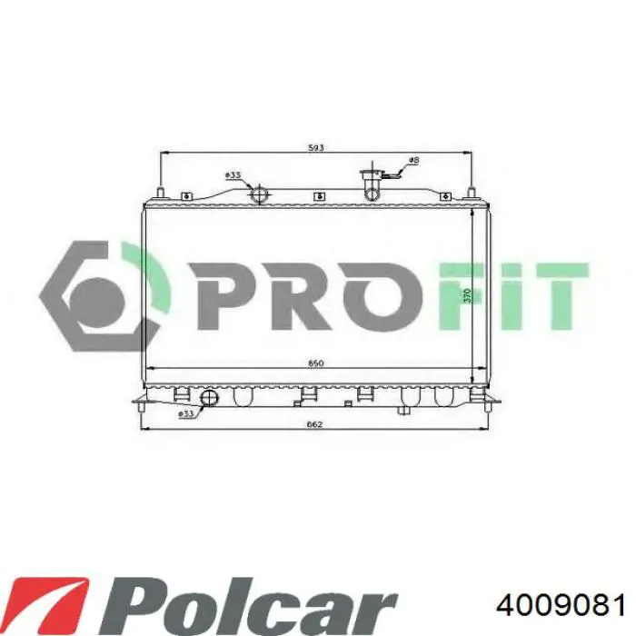 400908-1 Polcar radiador refrigeración del motor