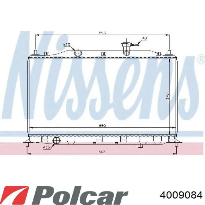 400908-4 Polcar radiador refrigeración del motor