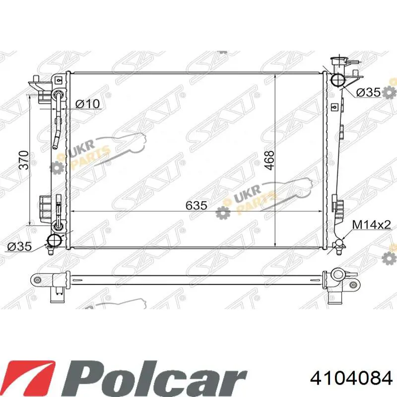 410408-4 Polcar radiador refrigeración del motor