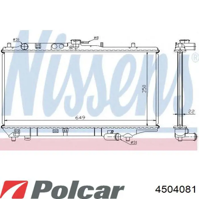 450408-1 Polcar radiador refrigeración del motor