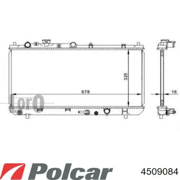 450908-4 Polcar radiador refrigeración del motor