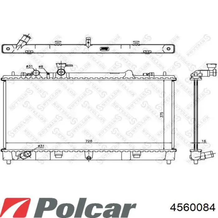 456008-4 Polcar radiador refrigeración del motor