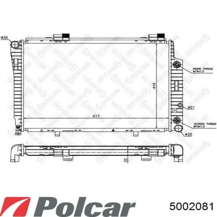 1062050 Frig AIR radiador refrigeración del motor