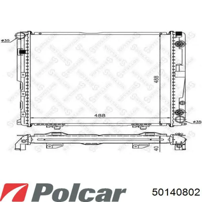 50140802 Polcar radiador refrigeración del motor