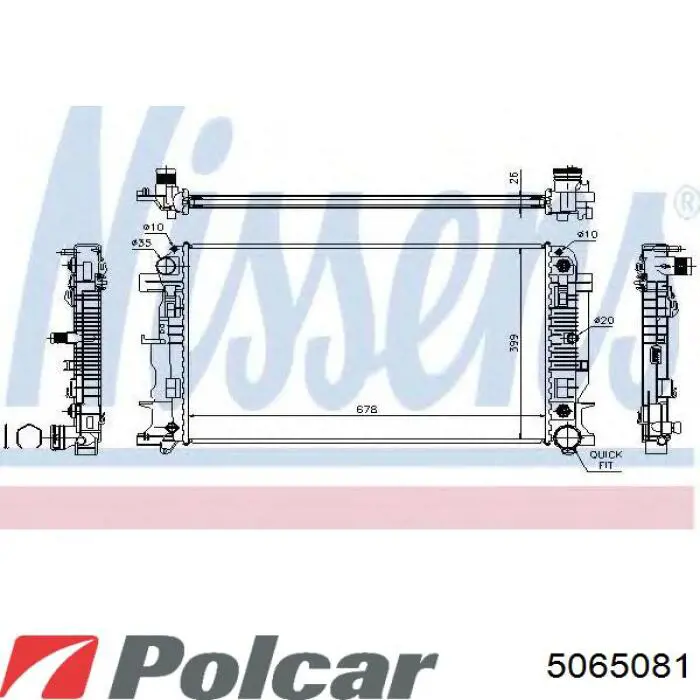 506508-2 Polcar radiador refrigeración del motor