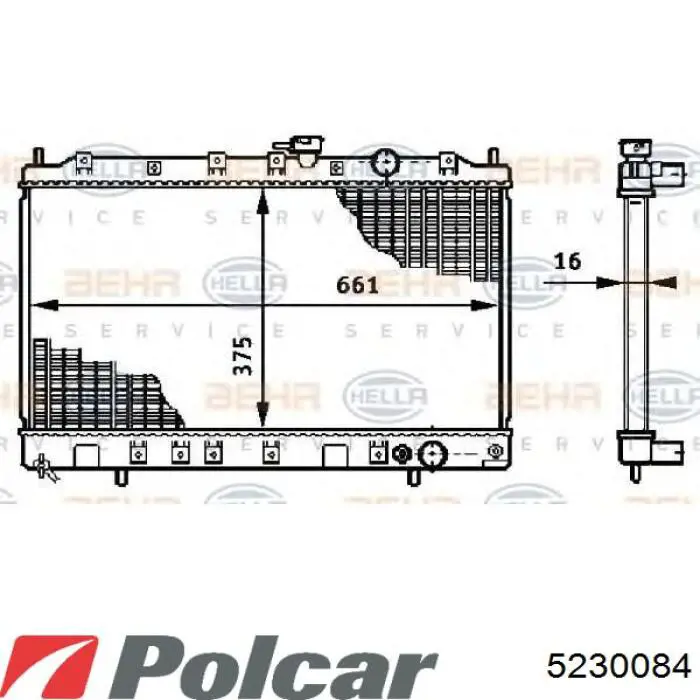 523008-4 Polcar radiador refrigeración del motor