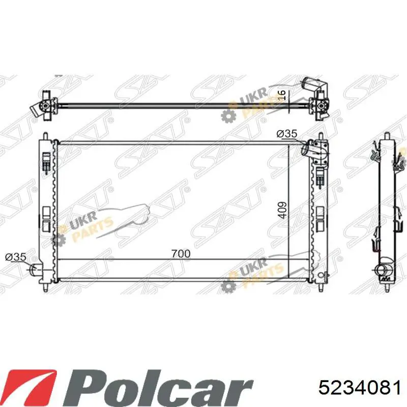 5234081 Polcar radiador refrigeración del motor