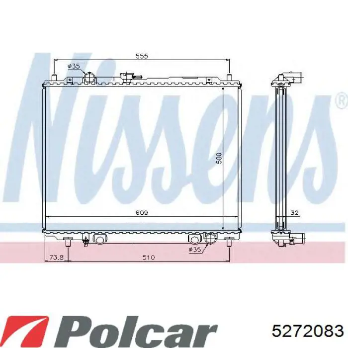 527208-3 Polcar radiador refrigeración del motor