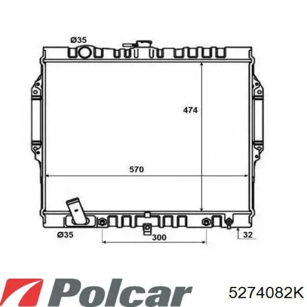 5274082K Polcar radiador refrigeración del motor