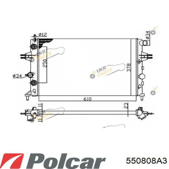 550808A3 Polcar radiador refrigeración del motor