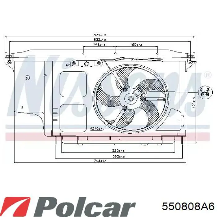 550808A6 Polcar radiador refrigeración del motor