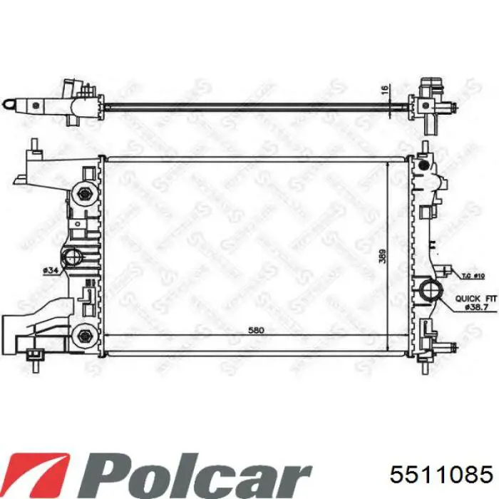 551108-5 Polcar radiador refrigeración del motor