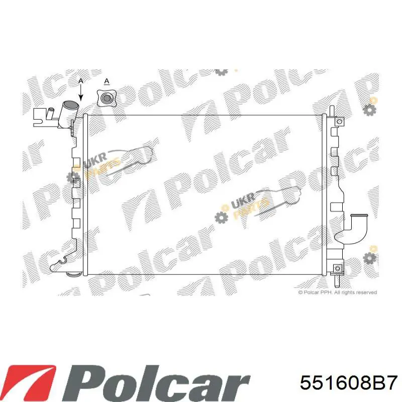 551608B7 Polcar radiador refrigeración del motor