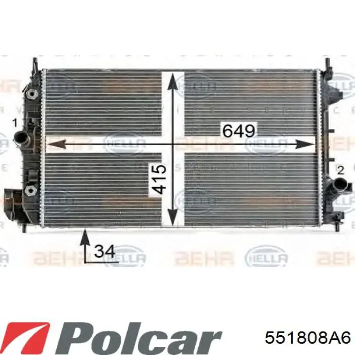 551808A6 Polcar radiador refrigeración del motor