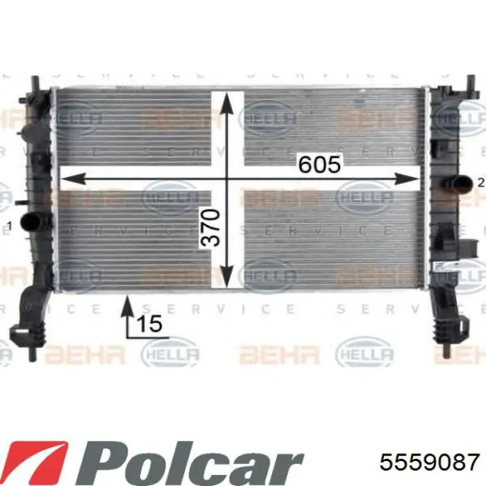 555908-7 Polcar radiador refrigeración del motor