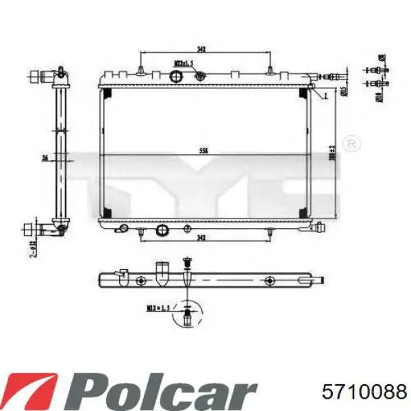 571008-8 Polcar radiador refrigeración del motor