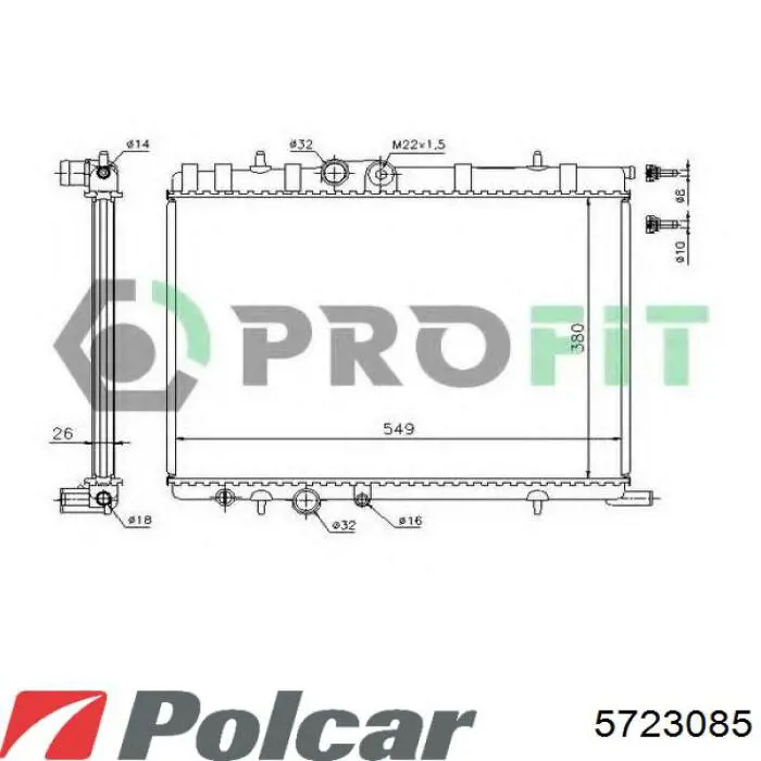 1330G0 Peugeot/Citroen radiador refrigeración del motor