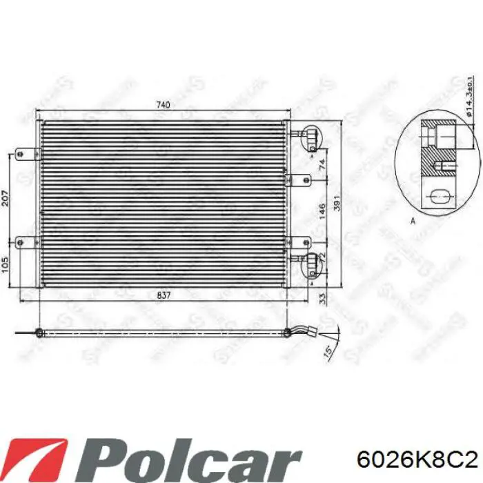 6026K8C2 Polcar condensador aire acondicionado