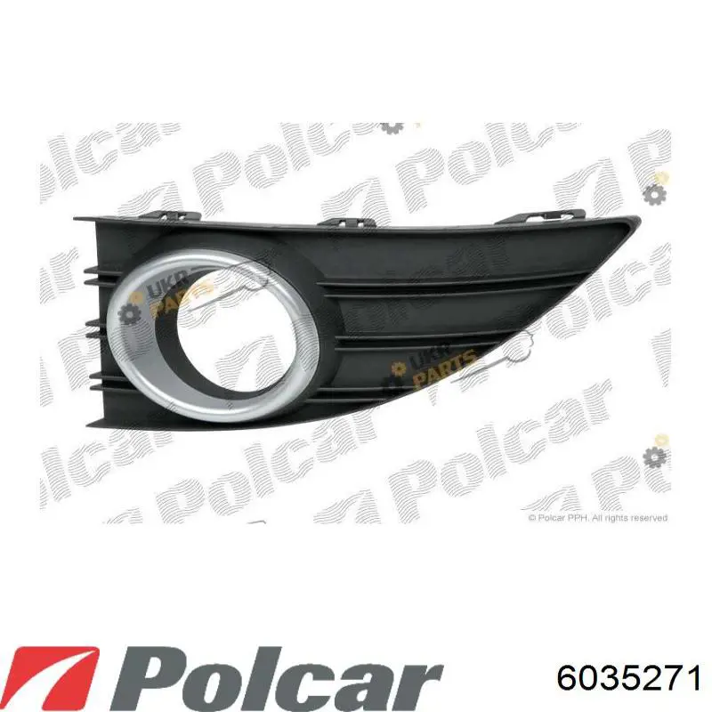 603527-1 Polcar rejilla de ventilación, parachoques trasero, derecha